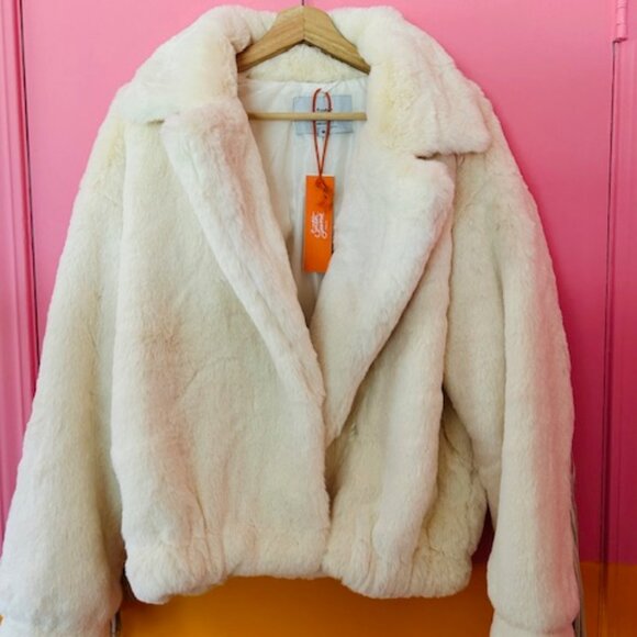 Sixth June Paris - Faux fur fringe jacket off white - M - Picture 1 of 9